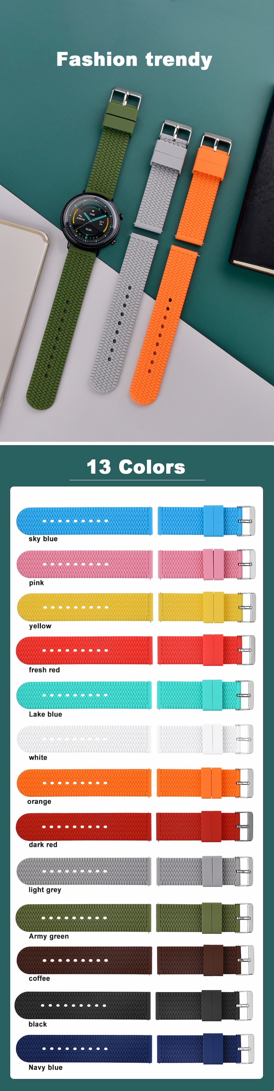 silicone rubber watch band strap for huawei watch