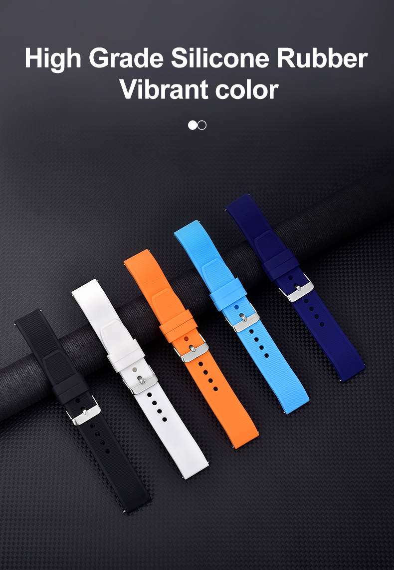 Curved Silicone Rubber Watch Straps 