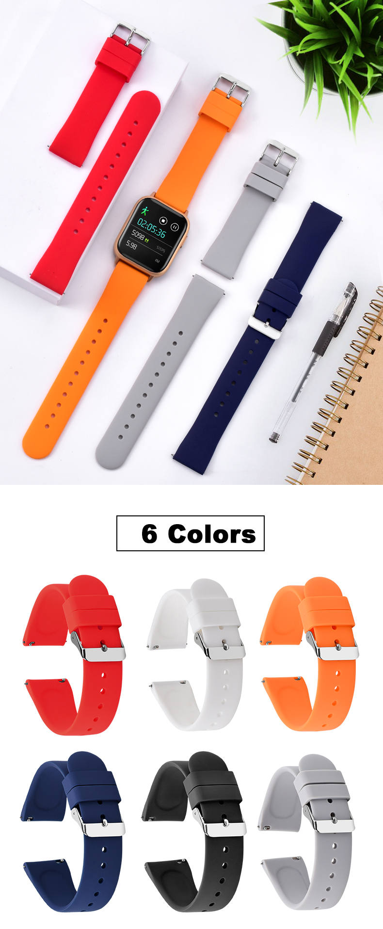 Smart Watch Strap Silicone Watch Bands 