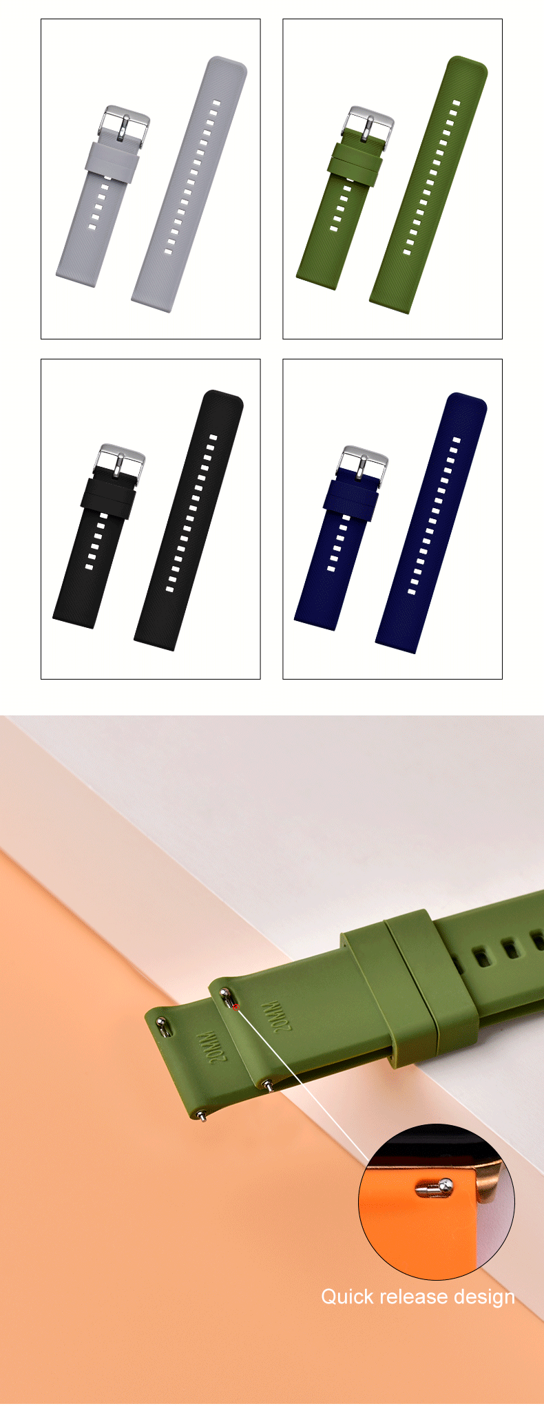 silicone watch bands for men