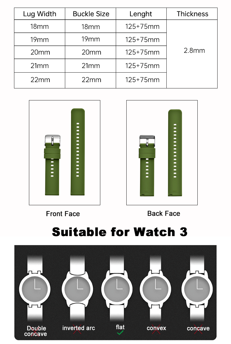 silicone watch bands for men