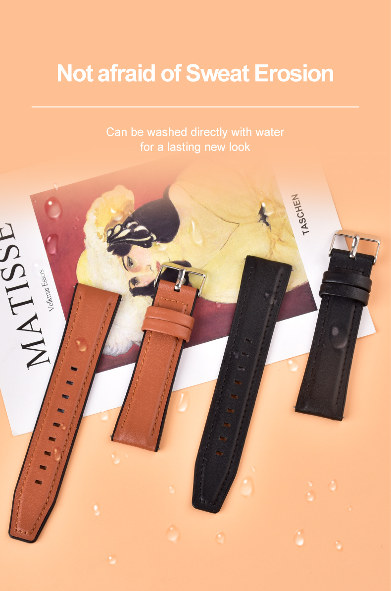 Quick Release Luxury Leather Watch Strap