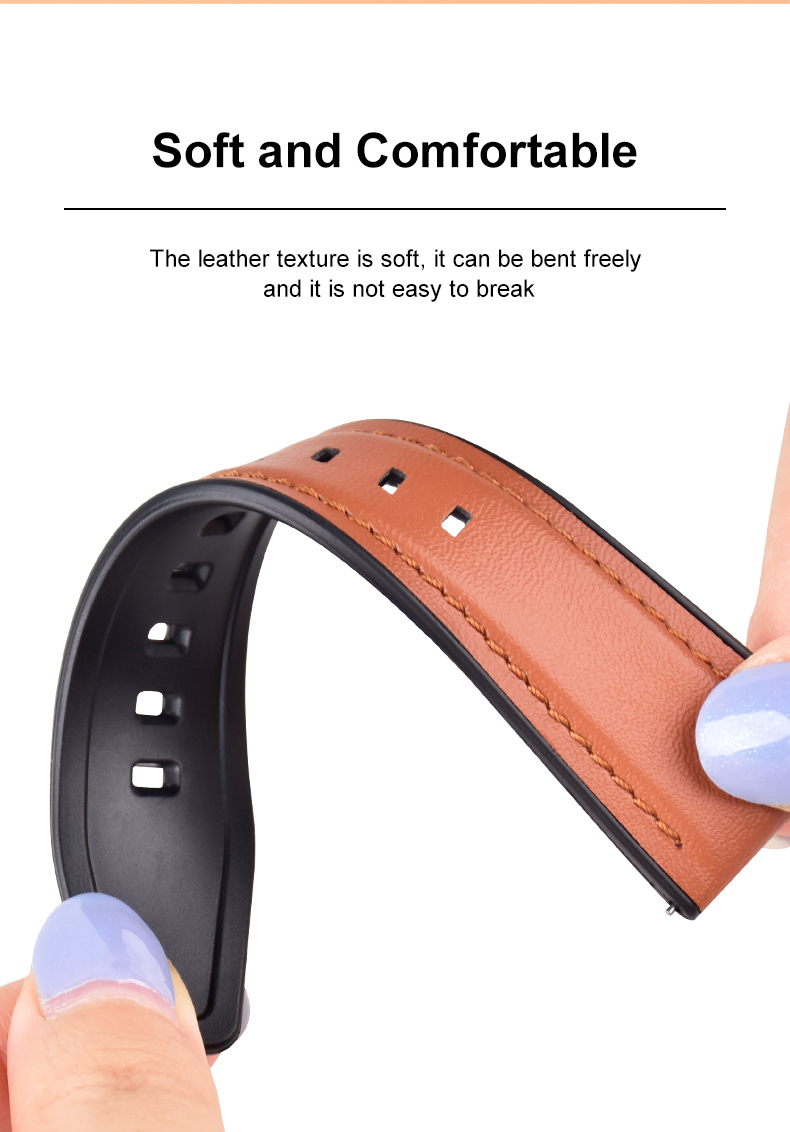 Quick Release Luxury Leather Watch Strap