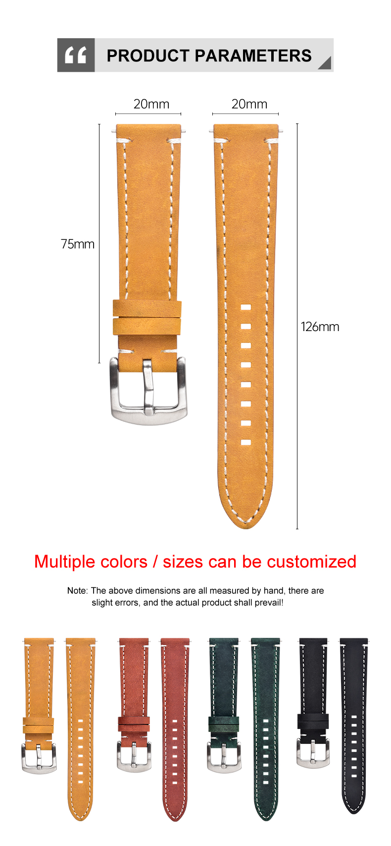 Luxury Crazy Horse Leather Strap for Watch