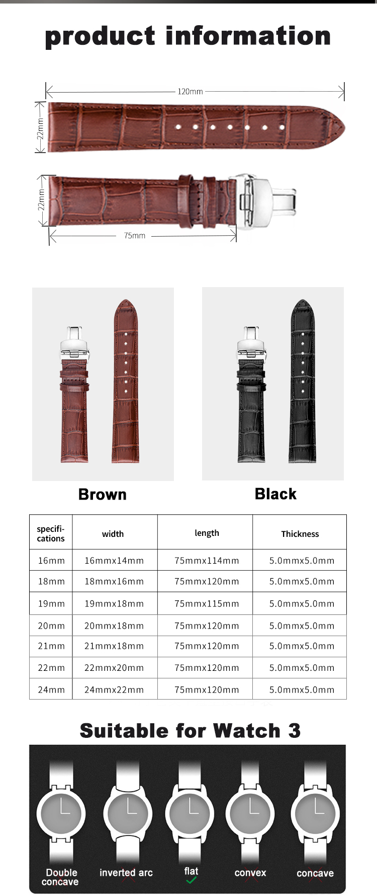 Genuine Leather Watch Strap In A Stock