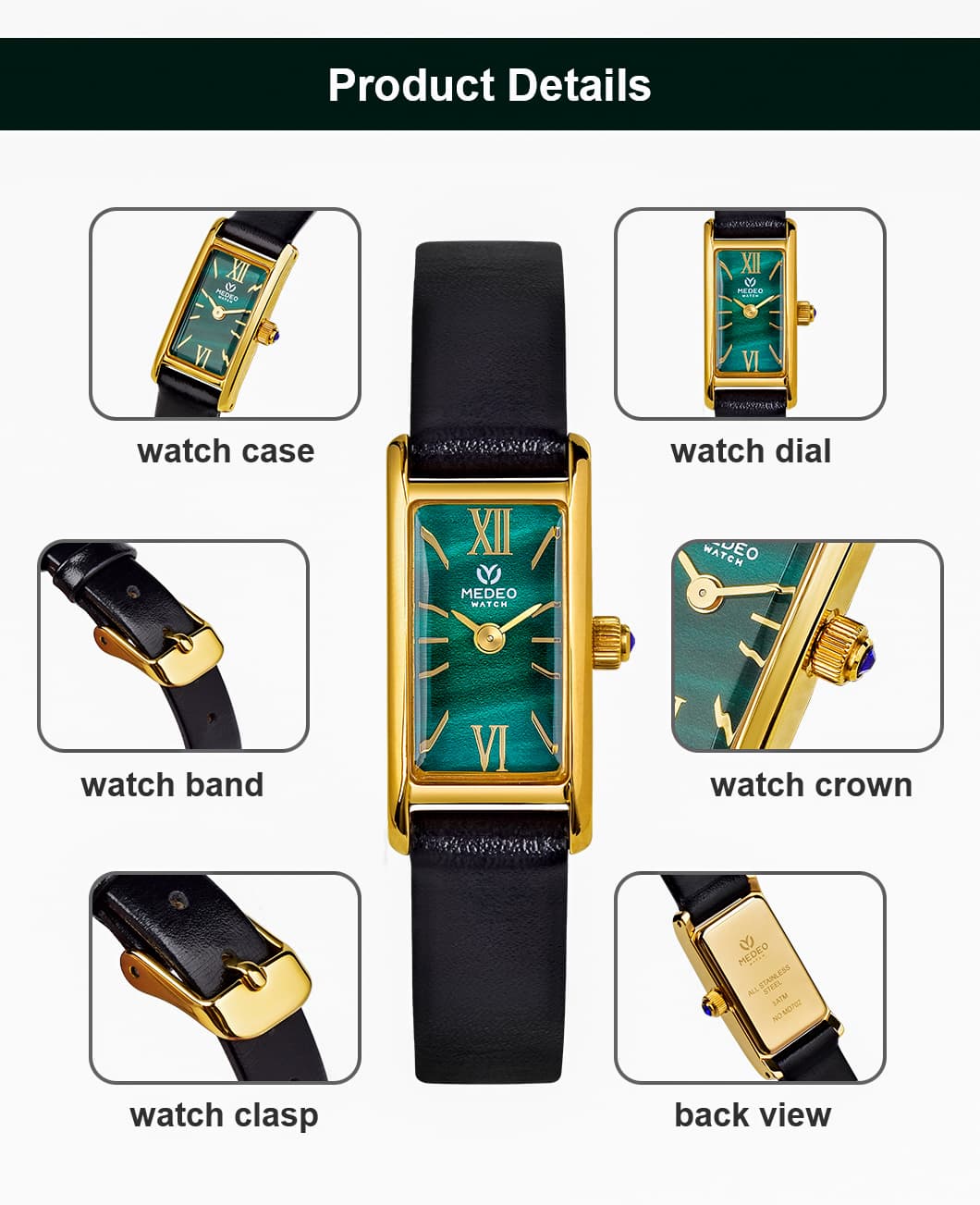 Green Dial Quartz Watches for Ladies