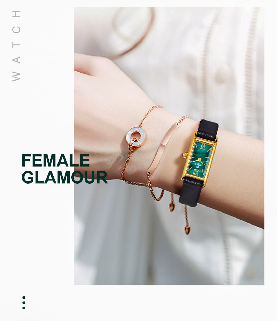 Green Dial Quartz Watches for Ladies