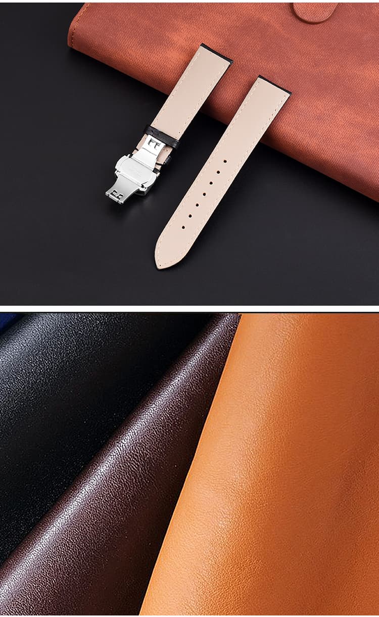 Italian leather watch strap