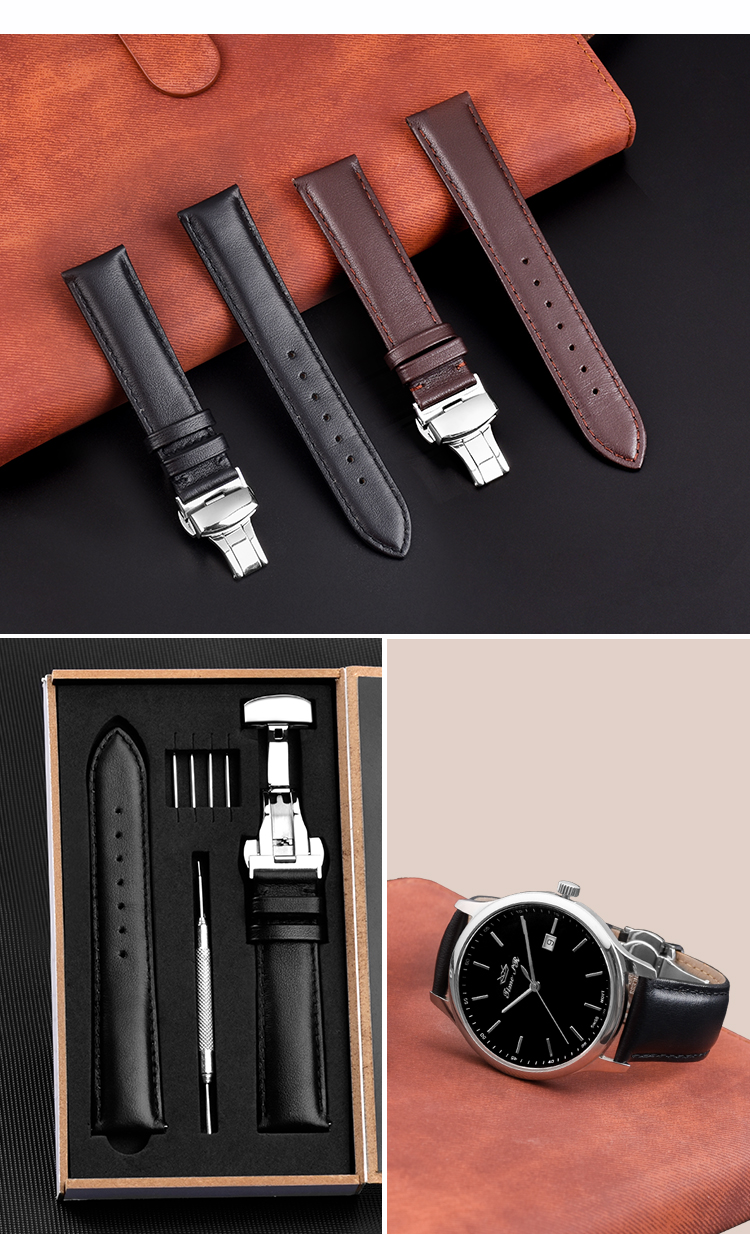 Italian leather watch strap