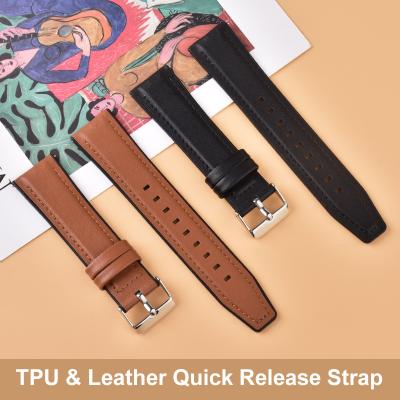 Quick Release Luxury Leather Watch Strap